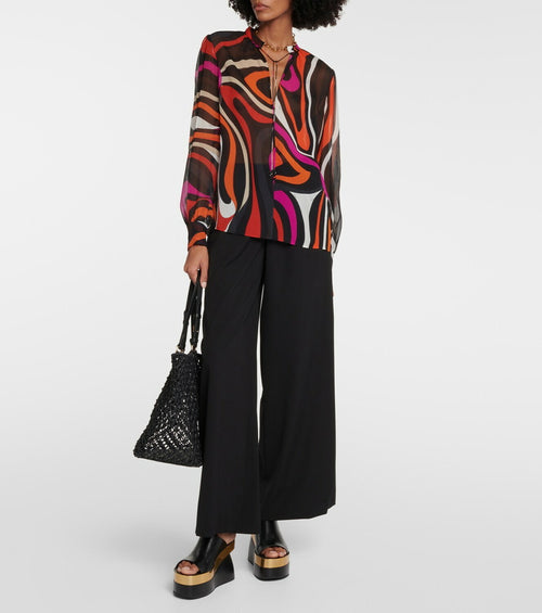 Pucci Printed Sheer Chiffon Blouse