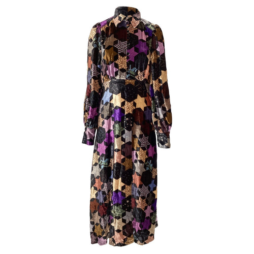 Sea NY Star Print Midi Dress in Multicolor Velvet