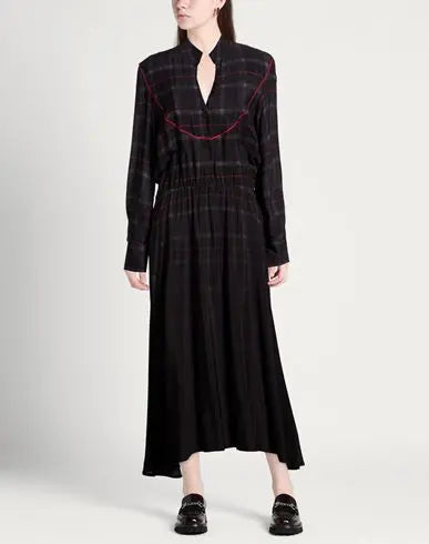 Shirtaporter Midnight Plaid Viscose Midi Dress