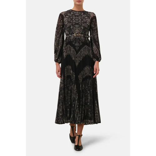 Zimmerman Sunray Long Sleeve Paisley Pleated Midi Dress