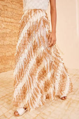 Fringe Jacquard Maxi Skirt