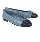 Chanel Blue Quilted Flat